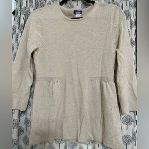 Women’s 100% Cashmere J. Crew Sweater Sontuosa size medium M tan cream EUC